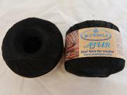 1 ball crochet viscose Ajur Ball  black 099  Stenli