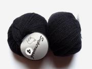 1 ball  Pure Wool black 001 Superwash 4