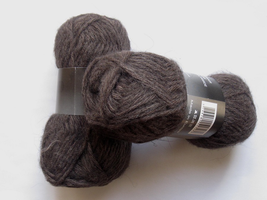 1 ball  wool and mohair brown