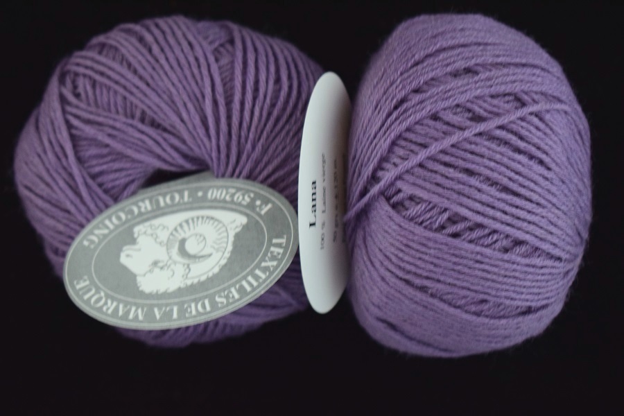 1 Pelote pure laine Lana violet de manganèse 23