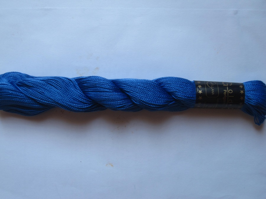 1 skein cotton Perlgarn Gold 5 royal blue 2090