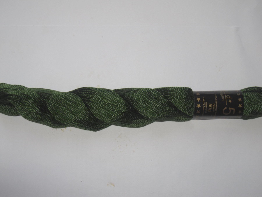 1 skein cotton Perlgarn Gold 5  green 2150