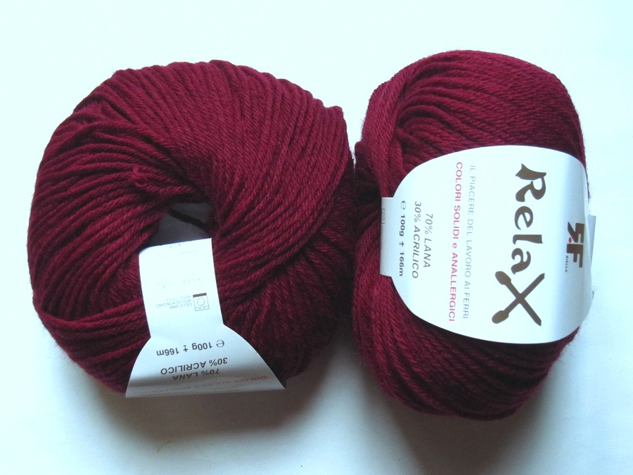 100 gr wool  Relax burgundy 16  Rial Filati