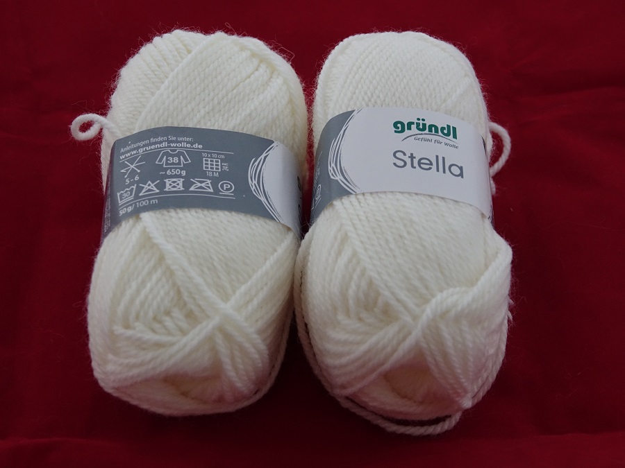 1 ball  wool Stella ecru 01 Gruendl wolle