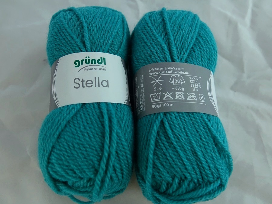 1 ball  wool Stella green emerald 013 Gruendl wolle