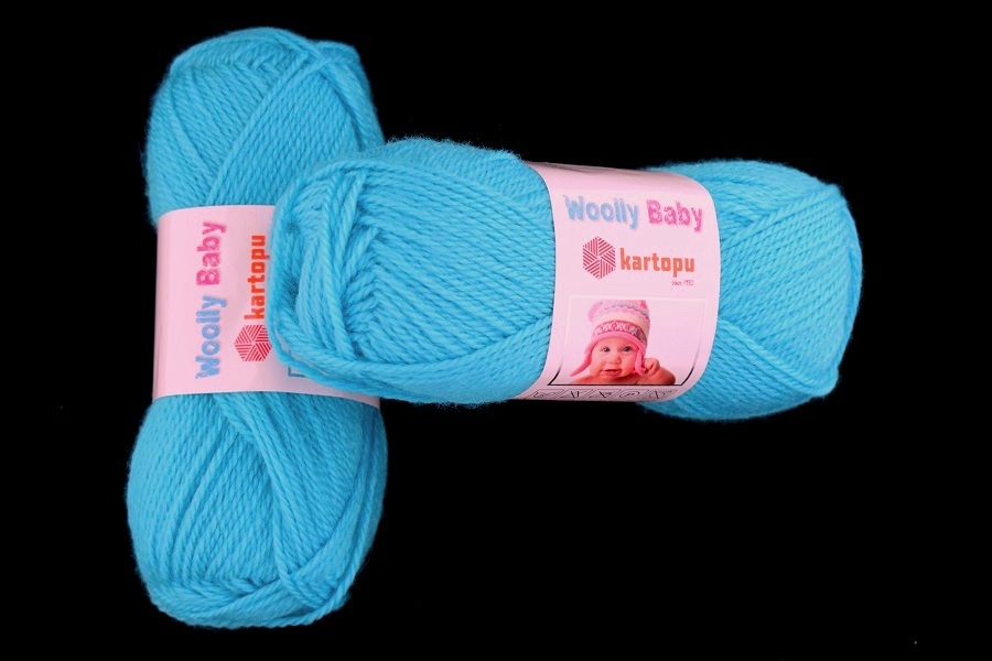 1 ball  with wool Woolly Baby turquoise 515 Kartopu
