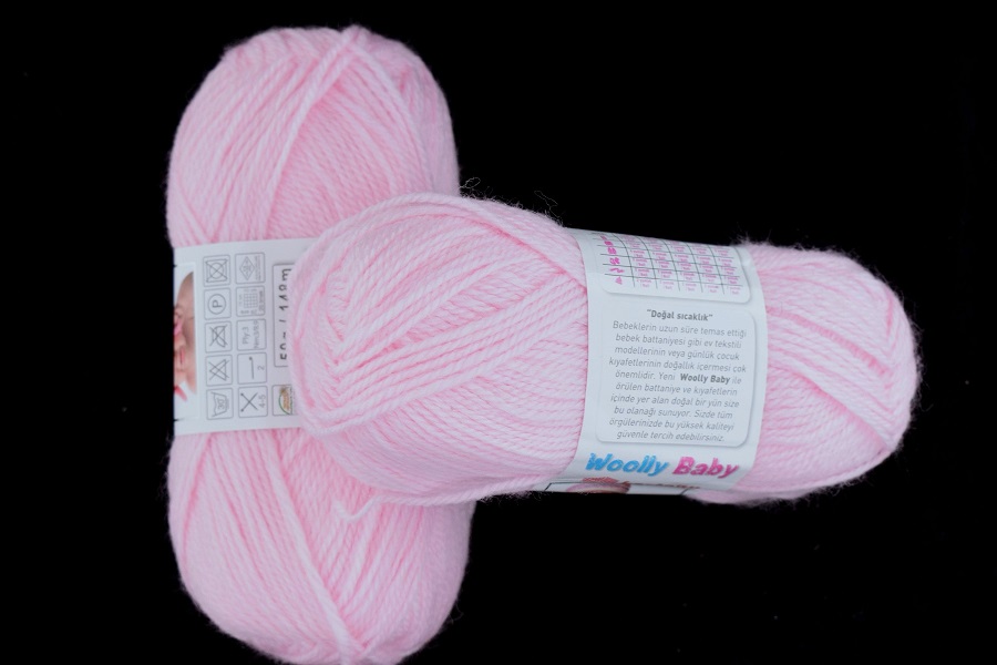 1 ball  with wool Woolly Baby  pink 782 Kartopu