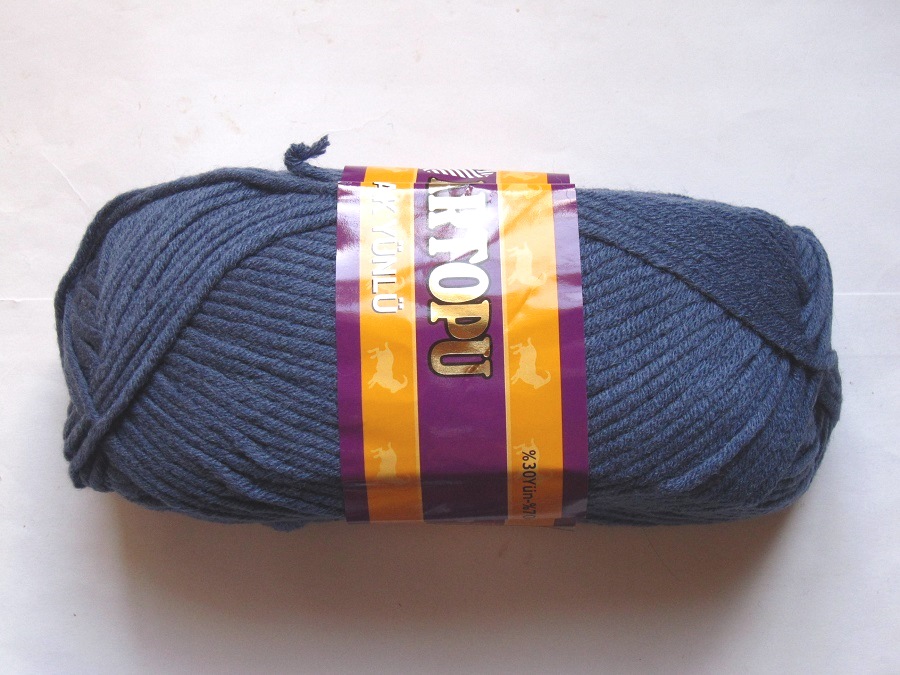 1 pelote grosse laine 100 gr Akal bleu jean 3003