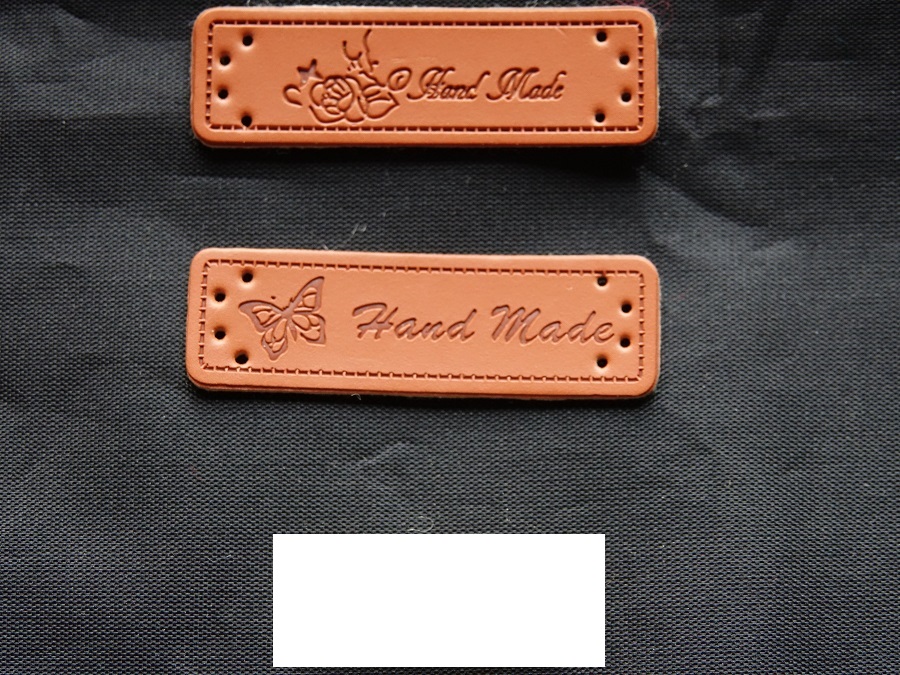 badge à coudre simili cuir Hand Made au choix