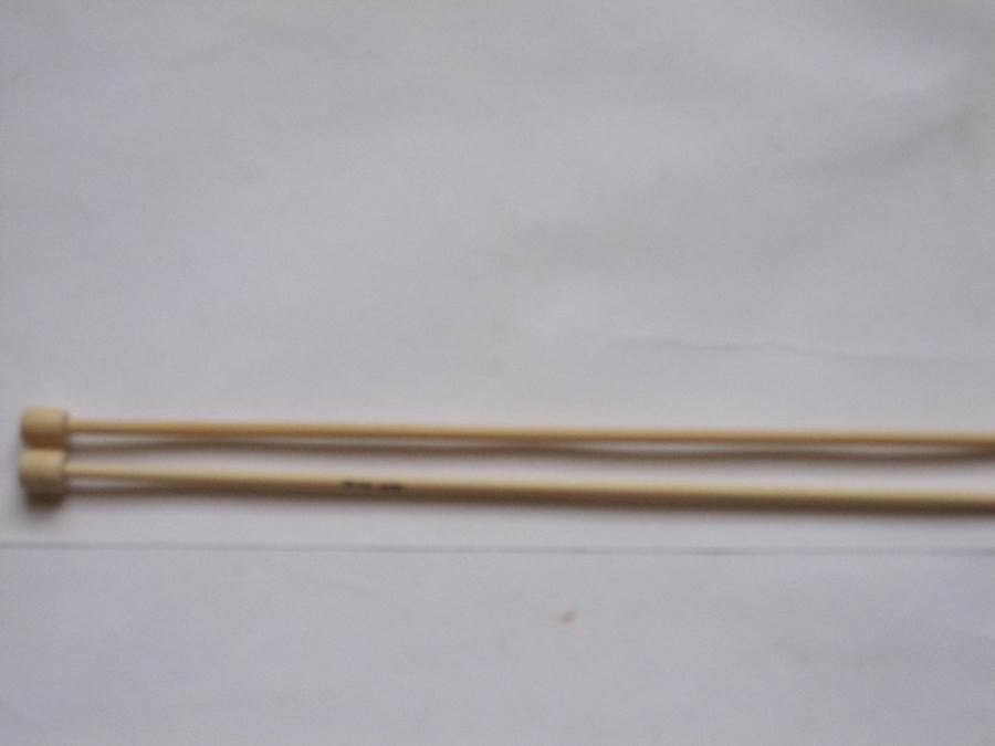 aiguilles droites en bambou N° 3,25 taille US 3 -35 cm