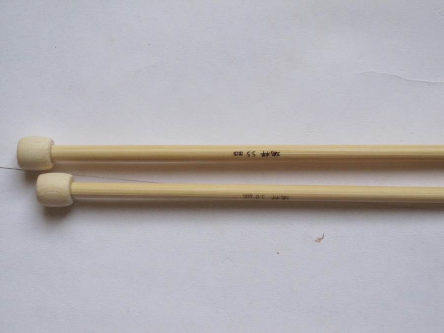 aiguilles droites en bambou N° 5,5 taille US 9 -35 cm