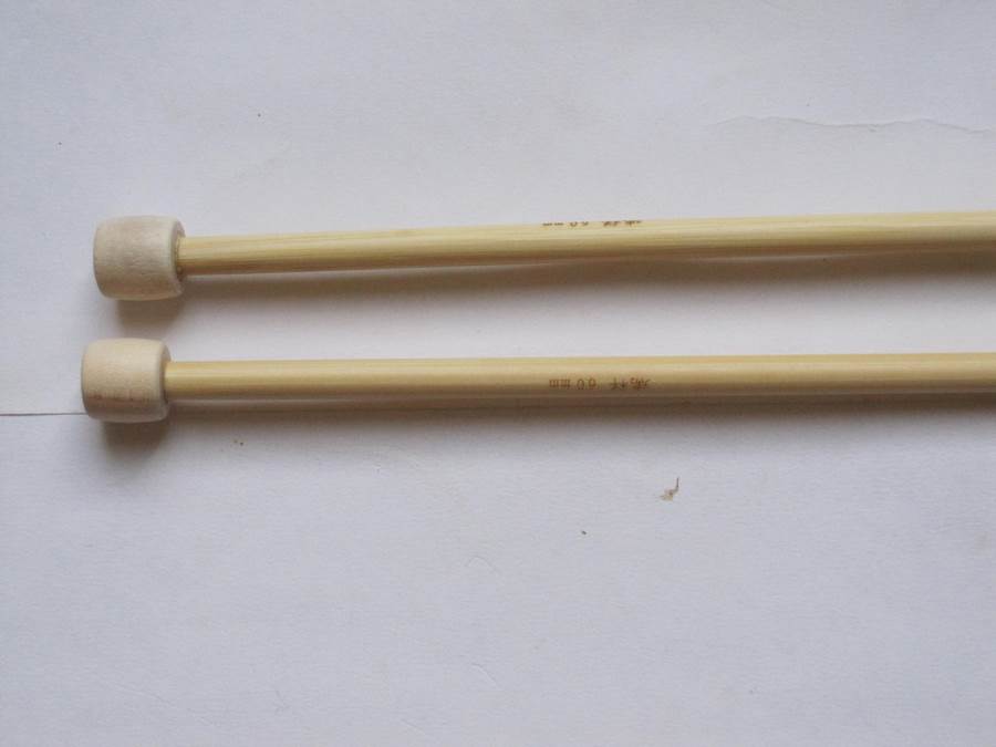 aiguilles droites en bambou N° 6 taille US 10 -35 cm