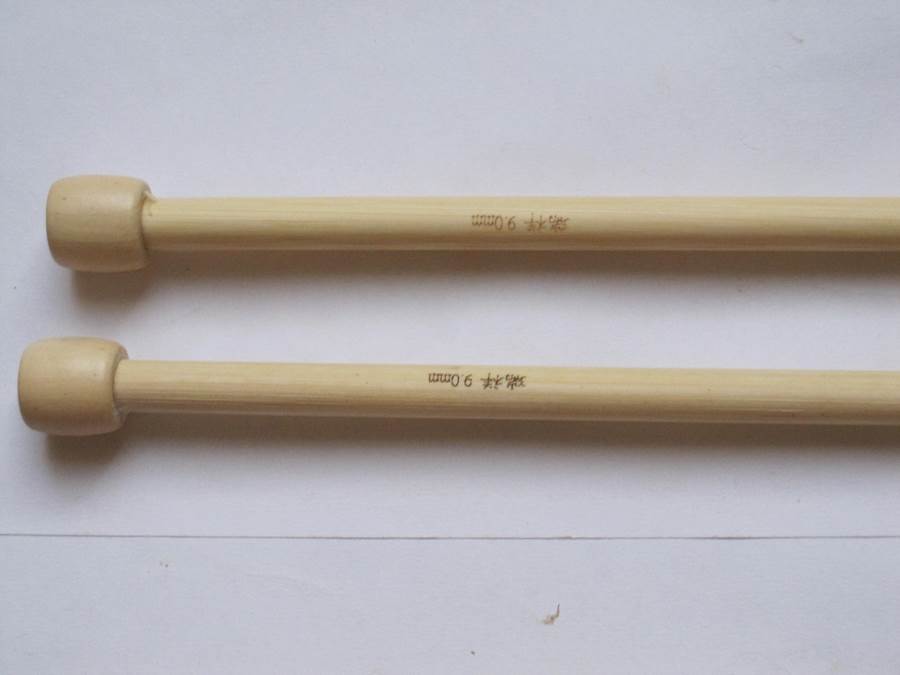 aiguilles droites en bambou N° 9 taille US 13 -35 cm