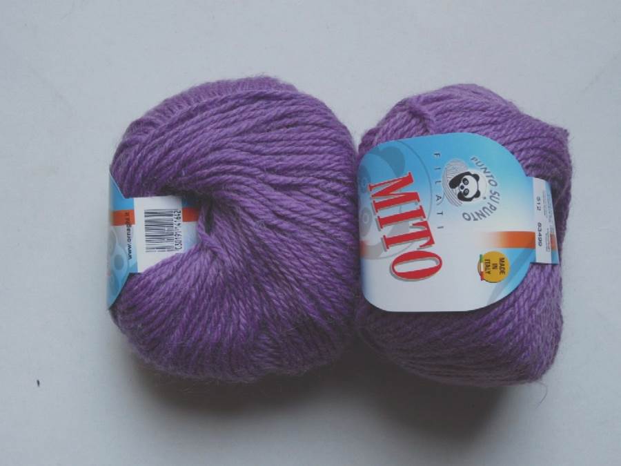 1 ball Ornaghi filati  Mito purple 512