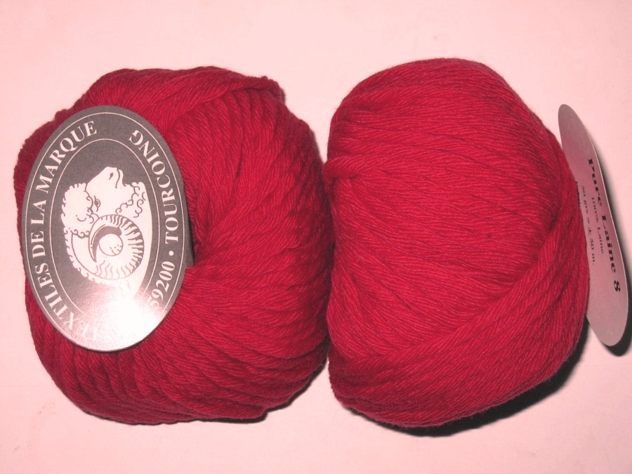 1 ball big pure wool N° 8 red 45