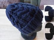 1 kit Bonnet point irlandais pure laine marine