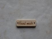 badge à coudre en bois Hand Made