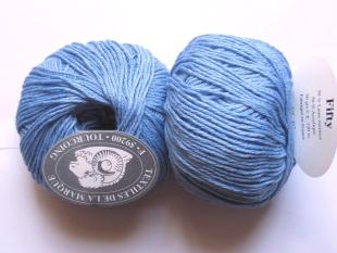 1 Pelote Fifty Mérinos bleu 417 Textiles de la Marque Fifty 417