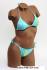 Swimwear Bikini 2 parts turquoise Pineapple  Sequins